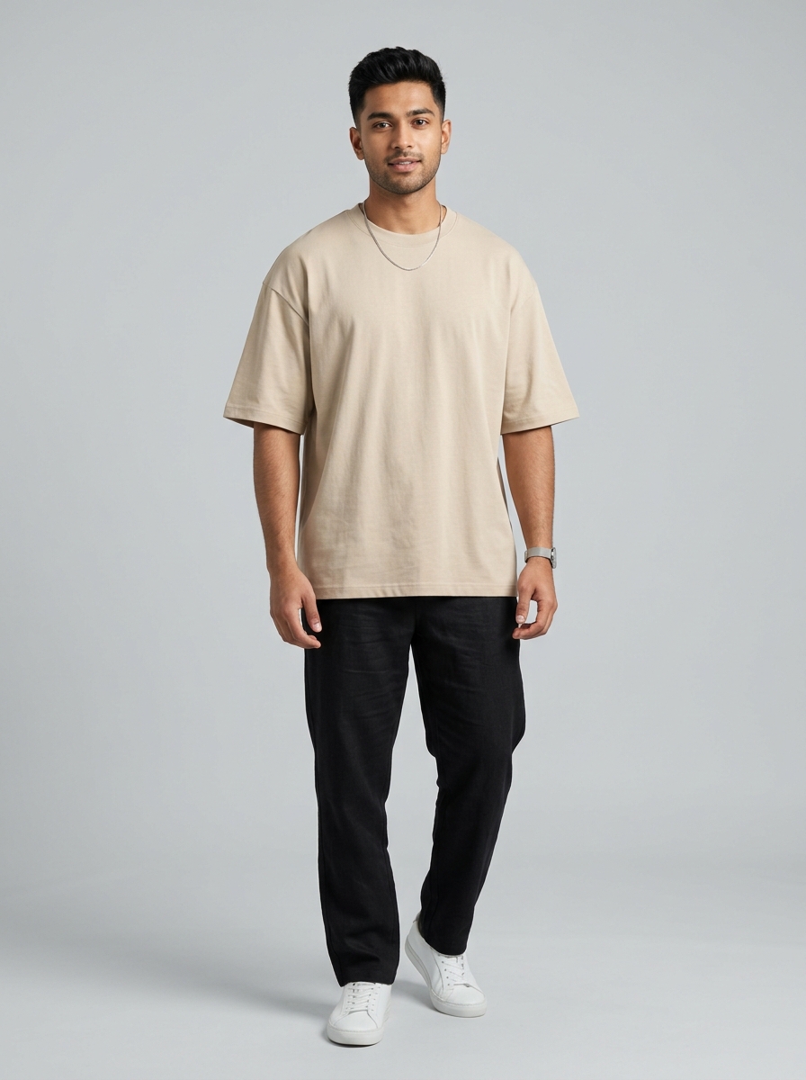 Oversized Essential Tee in Sand